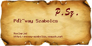 Pávay Szabolcs névjegykártya