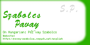 szabolcs pavay business card